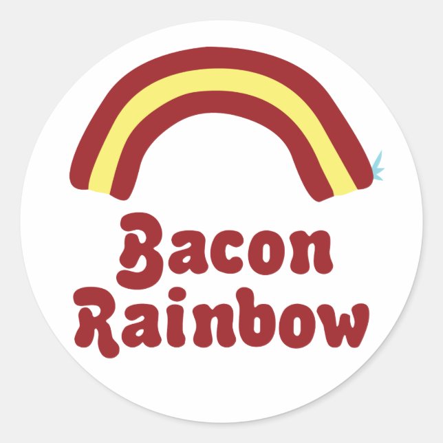 Bacon Rainbow Classic Round Sticker (Front)