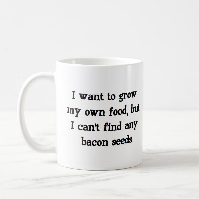 bacon seeds grow coffee mug (Left)