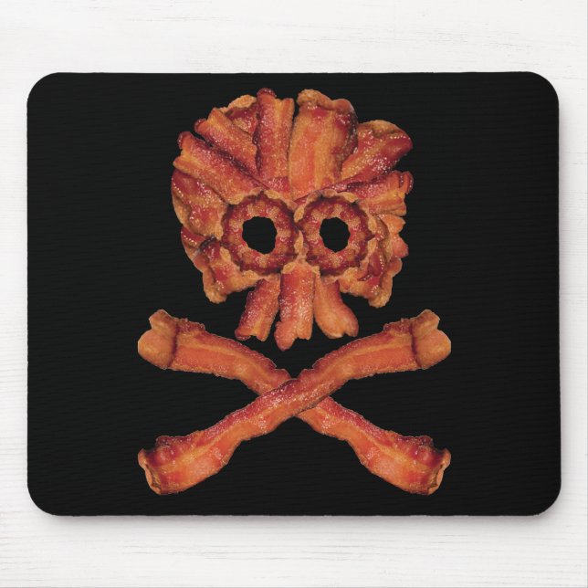 Bacon Skull and Crossbones Mouse Pad (Front)