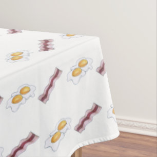 Bacon Strips and Fried Eggs Breakfast Food  Tablecloth