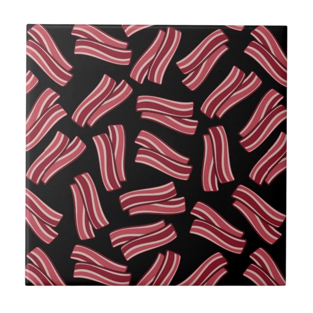 Bacon Strips Pattern Ceramic Tile (Front)