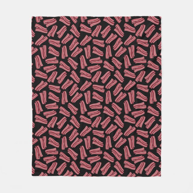 Bacon Strips Pattern Fleece Blanket (Front)