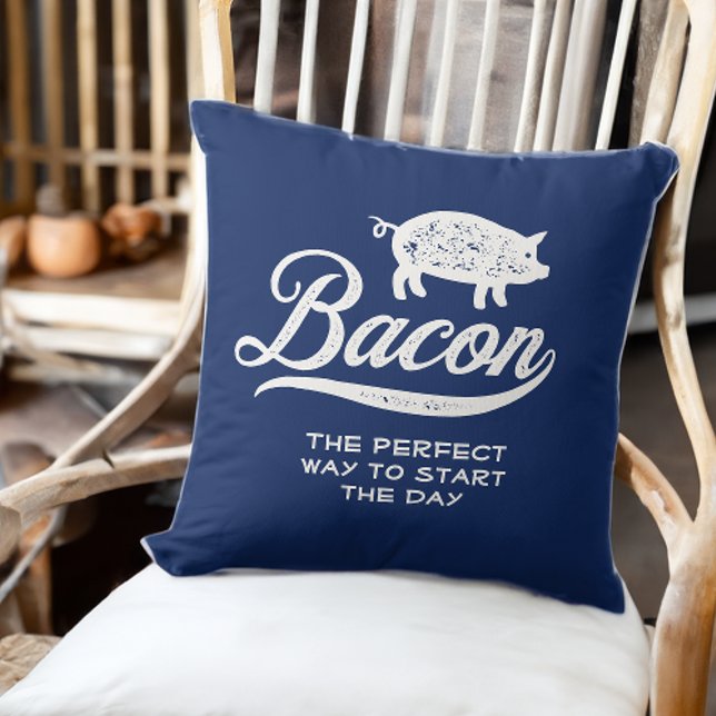 Bacon The Perfect Way to Start the Day Carnivore Cushion (Creator Uploaded)