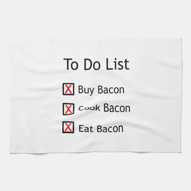 Bacon To Do List Tea Towel (Horizontal)