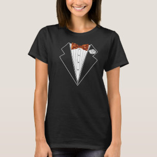 Bacon Tuxedo Bow T Shirt Long Sleeve