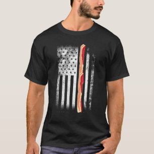 Bacon US Flag I Love Bacon Day  Bacon Foodie T-Shirt