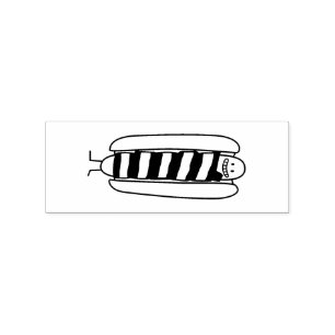 Bacon Wrapped Hot Dog Hotdog Wiener Bacon-wrapped Rubber Stamp