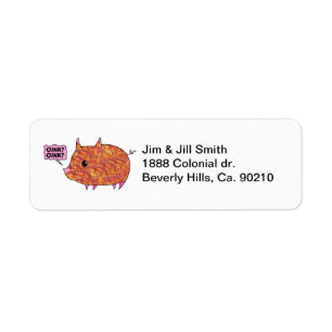 Bacon Wrapped Piggy Return Address Label