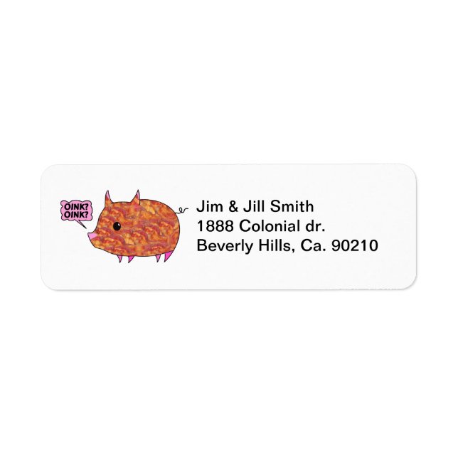 Bacon Wrapped Piggy Return Address Label (Front)