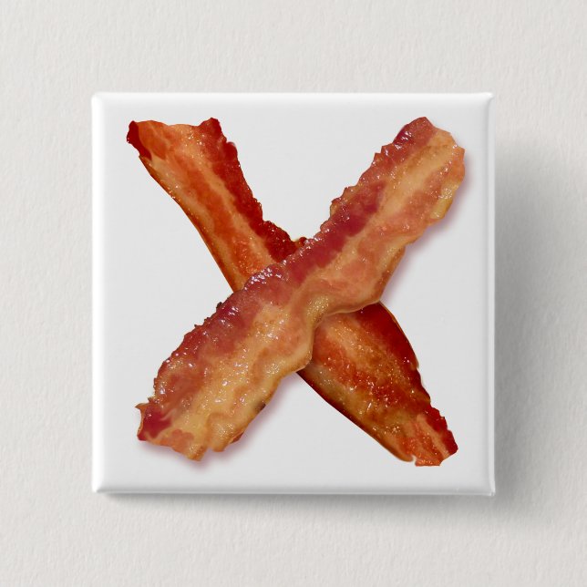 Bacon X O X LOVE 15 Cm Square Badge (Front)