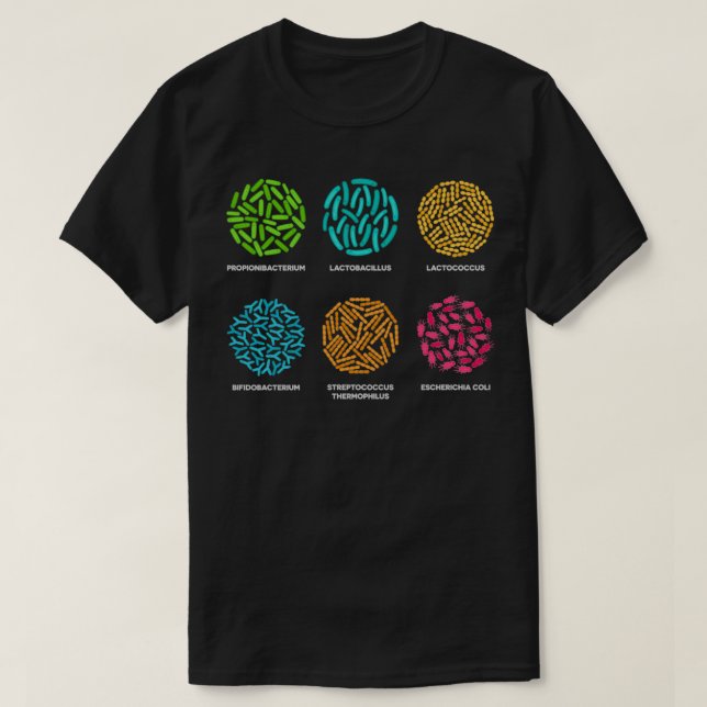 Bacteria Collection Colourful Microbiological cult T-Shirt (Design Front)