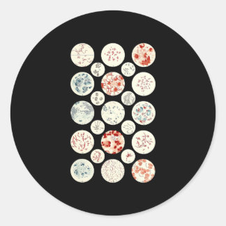 bacteria funny microbiology bacteria science tiny classic round sticker