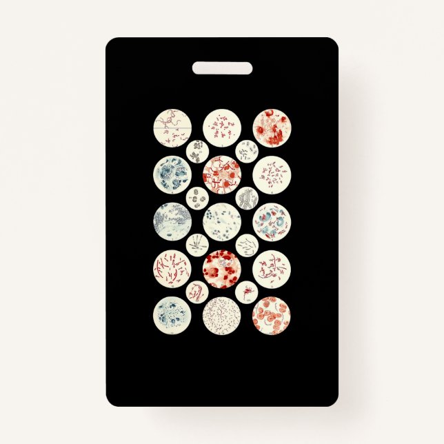 bacteria funny microbiology bacteria science tiny ID badge (Front)