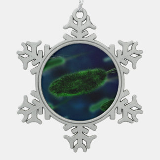 Bacteria Microbes Snowflake Pewter Christmas Ornament