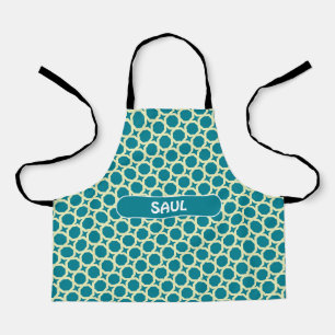 Bacteria Navy White Minimal Pattern Apron
