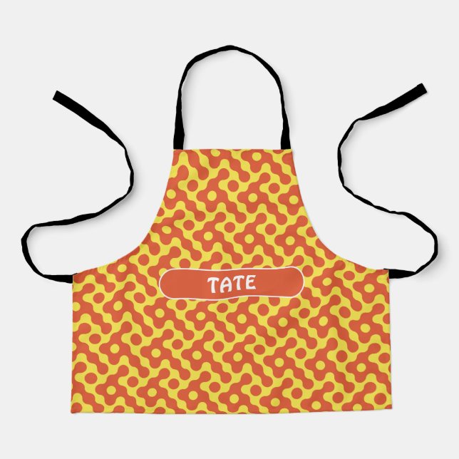 Bacteria Peach Yellow Minimal Pattern Apron (Front)