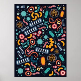 Bacteria poster suitable for classroom or bedroom