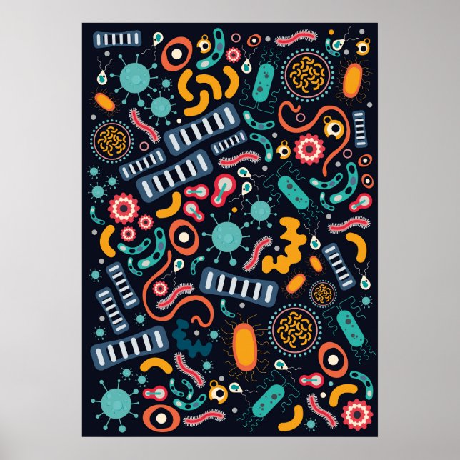 Bacteria poster suitable for classroom or bedroom (Front)