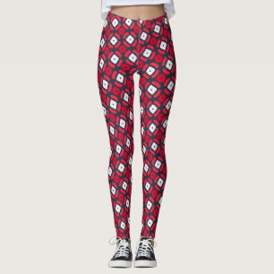 Bacteria Red Blue Minimal Pattern Leggings