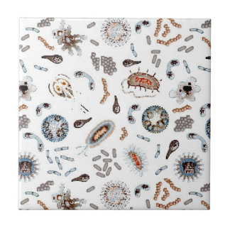 Bacteria & Virus Pattern Ceramic Tile