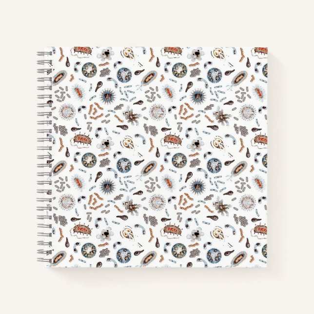 Bacteria & Virus Pattern Notebook (Front)