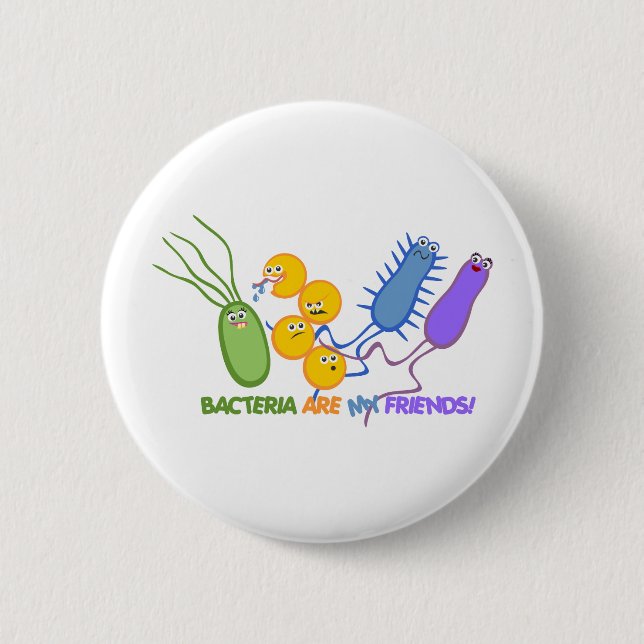 Bacterial Friends 6 Cm Round Badge (Front)
