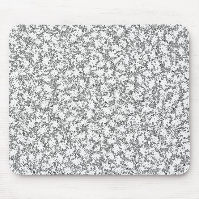 Bacterias drawing black and white pattern mouse pad (Front)