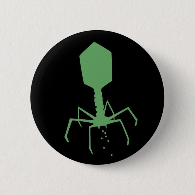 Bacteriophage 6 Cm Round Badge (Front)