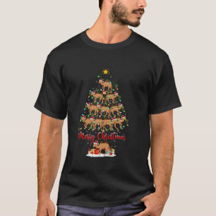 Bactrian Camel Xmas Lighting Santa Camel Christmas T-Shirt