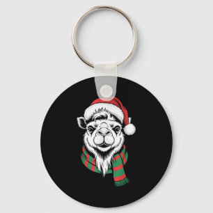 Bactrian Camel Xmas Santa Hat Scarf Christmas Cost Key Ring