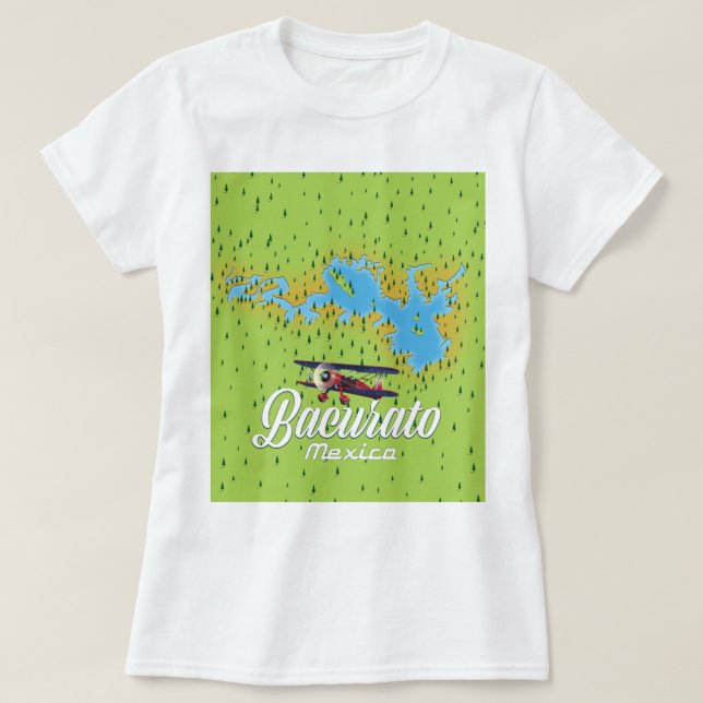 Bacurato mexico Lake map T-Shirt (Design Front)