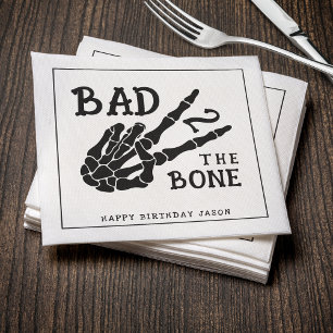 Bad 2 the Bone Skeleton 2nd Birthday Party Napkin