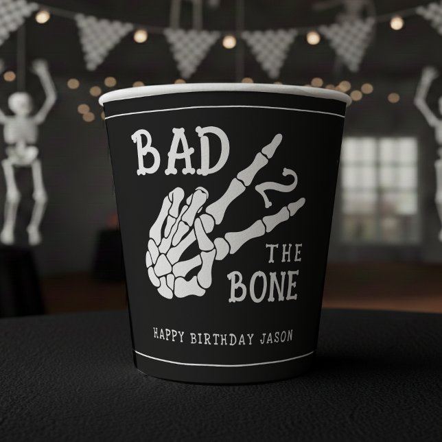 Bad 2 the Bone Skeleton 2nd Birthday Party Paper Cups (Creator Uploaded)