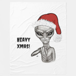 Bad Alien , Heavy Xmas ! Fleece Blanket