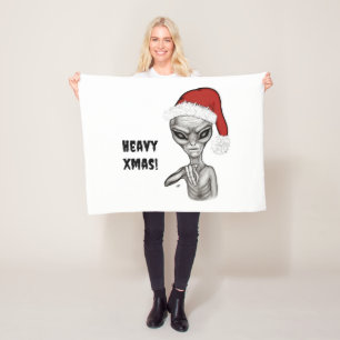 Bad Alien , Heavy Xmas ! Fleece Blanket