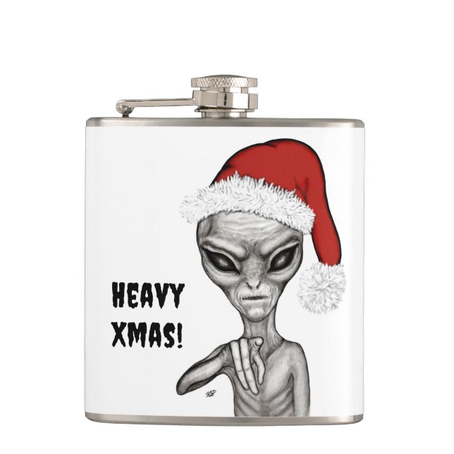 Bad Alien , Heavy Xmas ! Hip Flask (Front)