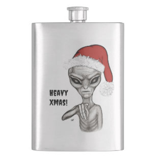 Bad Alien , Heavy Xmas ! Hip Flask