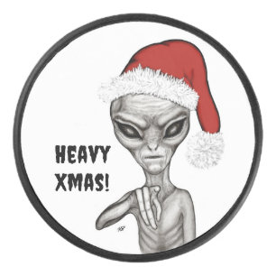 Bad Alien , Heavy Xmas ! Hockey Puck