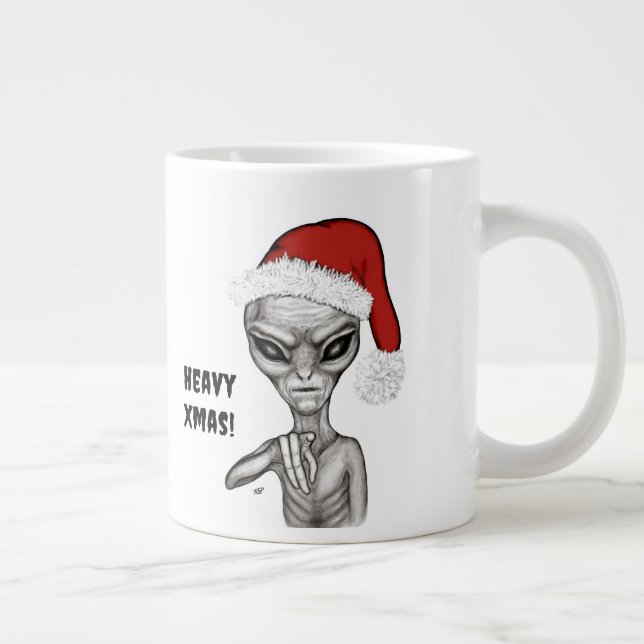 Bad Alien , Heavy Xmas ! Large Coffee Mug (Right)