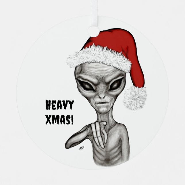 Bad Alien , Heavy Xmas ! Metal Tree Decoration (Front)