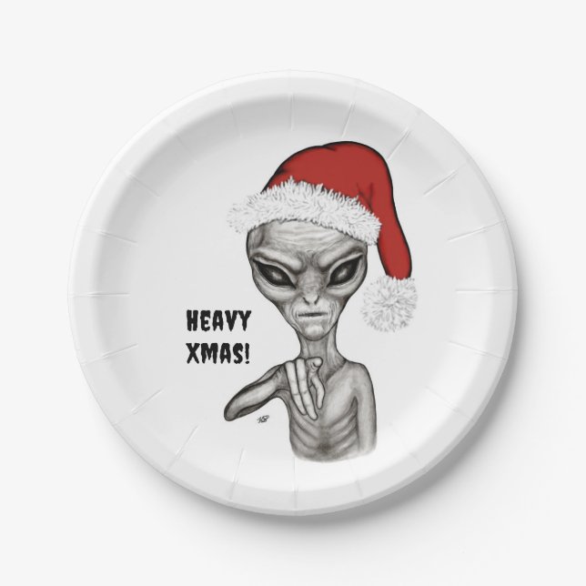 Bad Alien , Heavy Xmas ! Paper Plate (Front)