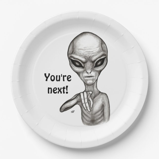 Bad Alien , You're next ! Paper Plate (Front)