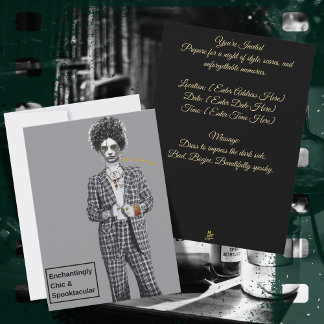 Bad and Boo-Jee Gothic Halloween Party Invitation