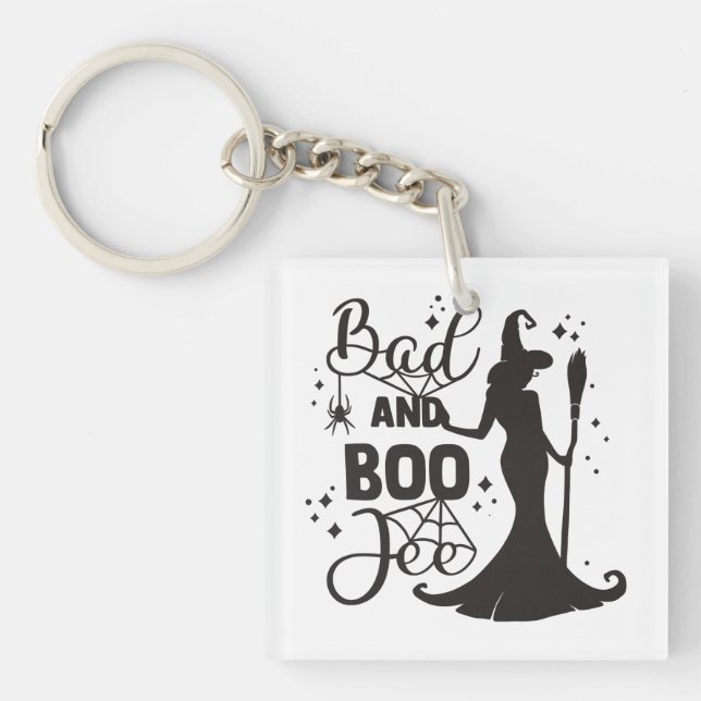 Bad and Boo Jee Halloween Key Ring (Front)
