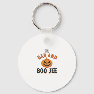 Bad And Boo Jee Halloween Pumpkin Graphic_1 Key Ring