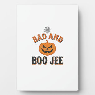 Bad And Boo Jee Halloween Pumpkin Graphic_1 Plaque