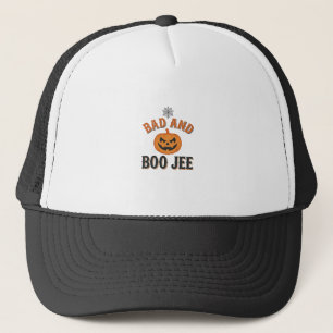 Bad And Boo Jee Halloween Pumpkin Graphic_1 Trucker Hat