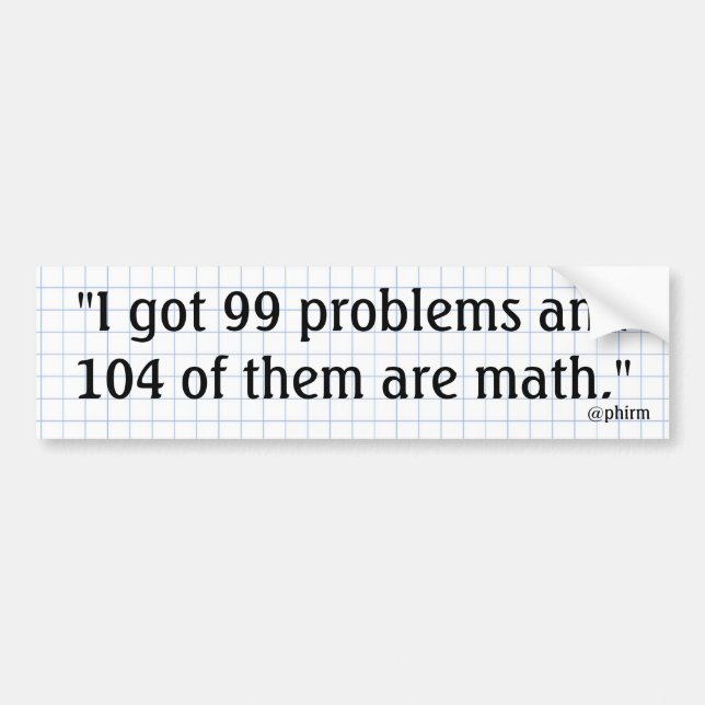 Bad at Math Bumper Sticker (Front)