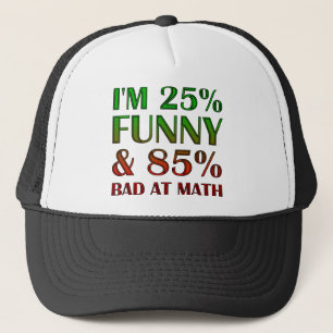 Bad At Math Funny Ball Cap Trucker Hat