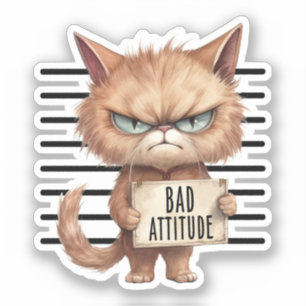 Bad Attitude Cat Mugshot – Funny Feline Design